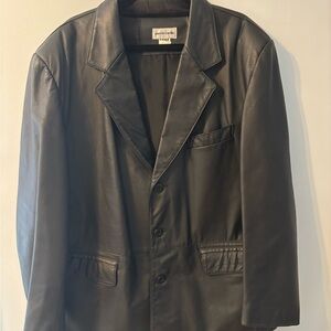 061C Pierre Cardin Black Leather Jacket